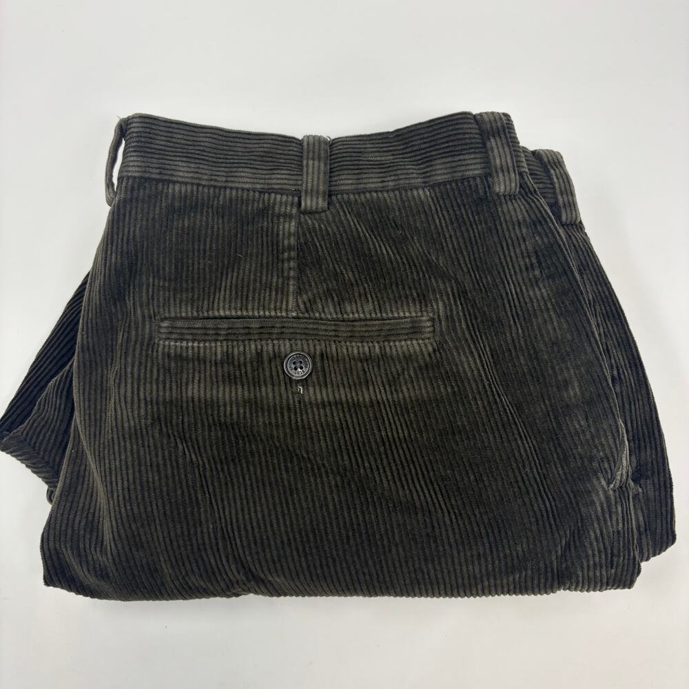 Brooks Brothers Mens 38x27 Dark Green 100% Cotton Corduroy Pants